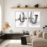 Shop A Loner II Canvas Art Print-Abstract, Grey, PC, Portrait, Rectangle, View All, White-framed wall decor artwork