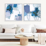 Shop Abstract Layers III Blue (Square) Canvas Art Print-Abstract, Blue, Purple, Square, View All, WA-framed wall decor artwork