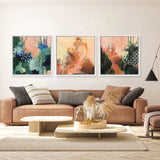 Shop Abstract Layers I Sunrise (Square) Canvas Art Print-Abstract, Green, Orange, Square, View All, WA-framed wall decor artwork