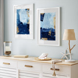 Shop Blackend II Art Print-Abstract, Blue, PC, Portrait, Rectangle, View All-framed painted poster wall decor artwork