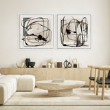 Shop Blotted II (Square) Canvas Art Print-Abstract, Black, Neutrals, PC, Square, View All-framed wall decor artwork