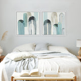 Shop Blue Arches I (Square) Canvas Art Print-Abstract, Blue, PC, Square, View All-framed wall decor artwork