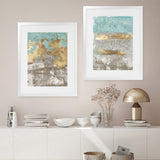 Shop Blue Gold II Art Print-Abstract, Blue, Brown, Grey, PC, Portrait, Rectangle, View All-framed painted poster wall decor artwork