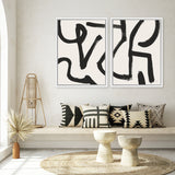 Shop Brooklyn 1 Canvas Art Print-Abstract, Black, Dan Hobday, Portrait, Rectangle, View All, White-framed wall decor artwork