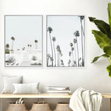 Shop California Palms II Art Print-Botanicals, Coastal, Green, Portrait, Tropical, View All, White-framed painted poster wall decor artwork