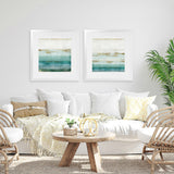 Shop Cerulean Haze II (Square) Art Print-Abstract, Blue, Green, PC, Square, View All-framed painted poster wall decor artwork