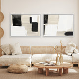 Shop Checkmate Canvas Art Print-Abstract, Black, Horizontal, Neutrals, PC, Rectangle, View All-framed wall decor artwork