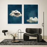 Shop Cloudy Chance II Canvas Art Print-Abstract, Blue, PC, Portrait, Rectangle, View All-framed wall decor artwork
