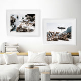 Shop Fontelina Boat Ramp Photo Art Print-Amalfi Coast Italy, Blue, Brown, Coastal, Landscape, Photography, View All-framed poster wall decor artwork