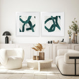 Shop Green Bow II (Square) Art Print-Abstract, Green, PC, Square, View All-framed painted poster wall decor artwork