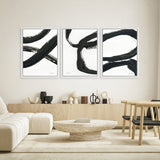 Shop Inky IV Canvas Art Print-Abstract, Black, Portrait, Rectangle, View All, WA, White-framed wall decor artwork