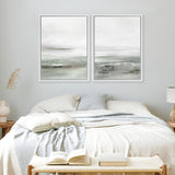 Shop Light Dawn 2 Canvas Art Print-Abstract, Dan Hobday, Green, Portrait, Rectangle, View All, White-framed wall decor artwork