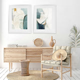 Shop Merging I Art Print-Abstract, Blue, Neutrals, PC, Portrait, Rectangle, View All-framed painted poster wall decor artwork