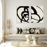 Shop Mono Brush 1 Canvas Art Print-Abstract, Black, Dan Hobday, Neutrals, Portrait, Rectangle, View All-framed wall decor artwork