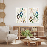 Shop Morocgraphic I Canvas Art Print-Abstract, Blue, Neutrals, PC, Portrait, Rectangle, View All-framed wall decor artwork