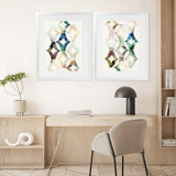 Shop Morocgraphic II Art Print-Abstract, Blue, Green, Neutrals, PC, Portrait, Rectangle, View All-framed painted poster wall decor artwork