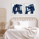 Shop Navy Paths I (Square) Canvas Art Print-Abstract, Blue, PC, Square, View All-framed wall decor artwork
