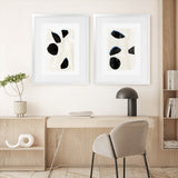 Shop Neutral Black And White II Art Print-Abstract, Black, Neutrals, PC, Portrait, Rectangle, View All-framed painted poster wall decor artwork