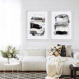 Shop Neutral Tones 2 Canvas Art Print-Abstract, Black, Dan Hobday, Portrait, Rectangle, View All, White-framed wall decor artwork