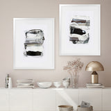 Shop Neutral Tones 2 Art Print-Abstract, Black, Dan Hobday, Portrait, Rectangle, View All, White-framed painted poster wall decor artwork