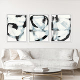 Shop Noir Shapes III Canvas Art Print-Abstract, Black, PC, Portrait, Rectangle, View All, White-framed wall decor artwork