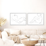 Shop Nude Sketch III Canvas Art Print-Abstract, Horizontal, Rectangle, View All, WA, White-framed wall decor artwork