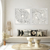 Shop Rainbow Road I BW (Square) Canvas Art Print-Abstract, Black, Square, View All, WA, White-framed wall decor artwork