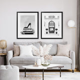 Shop Runway Reads Art Print-Black, Grey, Hamptons, Portrait, View All, White-framed painted poster wall decor artwork
