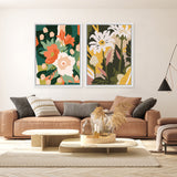 Shop Stained Glass Canvas Art Print-Florals, Green, Portrait, Rectangle, View All, WA-framed wall decor artwork