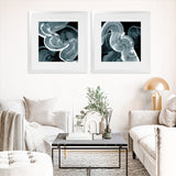 Shop Swirl III (Square) Art Print-Abstract, Black, Blue, PC, Square, View All-framed painted poster wall decor artwork