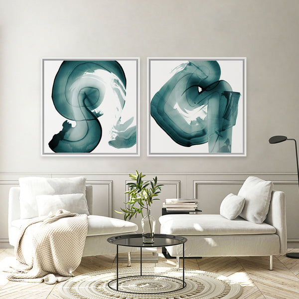 Shop Swirl IV (Square) Canvas Art Print-Abstract, Green, PC, Square, View All-framed wall decor artwork