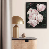 Shop Pink Roses Art Print-Florals, Green, Hamptons, Pink, Portrait, View All-framed painted poster wall decor artwork