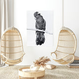 Shop Black Cockatoo Canvas Art Print-Animals, Baby Nursery, Birds, Black, Portrait, Tropical, View All, White-framed wall decor artwork