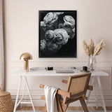 Shop Black & White Bouquet Art Print-Black, Florals, Hamptons, Portrait, Scandinavian, View All-framed painted poster wall decor artwork