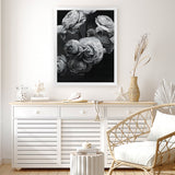 Shop Black & White Bouquet Art Print-Black, Florals, Hamptons, Portrait, Scandinavian, View All-framed painted poster wall decor artwork
