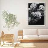 Shop Black & White Bouquet Canvas Art Print-Black, Florals, Hamptons, Portrait, Scandinavian, View All-framed wall decor artwork