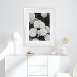 Shop White English Roses Art Print-Florals, Green, Hamptons, Portrait, View All, White-framed painted poster wall decor artwork