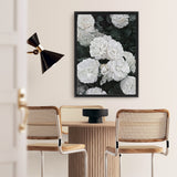 Shop White English Roses Canvas Art Print-Florals, Green, Hamptons, Portrait, View All, White-framed wall decor artwork