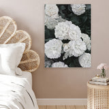 Shop White English Roses Canvas Art Print-Florals, Green, Hamptons, Portrait, View All, White-framed wall decor artwork