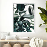 Shop Rubber Plant Canvas Art Print-Botanicals, Green, Hamptons, Portrait, Tropical, View All-framed wall decor artwork
