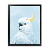 Shop White Cockatoo in Blue Art Print-Animals, Baby Nursery, Birds, Blue, Portrait, View All-framed painted poster wall decor artwork