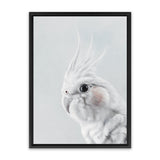 Shop Cockatiel Canvas Art Print-Animals, Baby Nursery, Birds, Grey, Portrait, View All, White-framed wall decor artwork