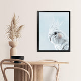 Shop Cockatiel in Blue Art Print-Animals, Baby Nursery, Birds, Blue, Portrait, View All, White-framed painted poster wall decor artwork