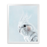 Shop Cockatiel in Blue Art Print-Animals, Baby Nursery, Birds, Blue, Portrait, View All, White-framed painted poster wall decor artwork