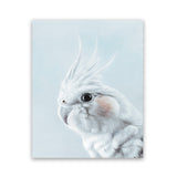 Shop Cockatiel in Blue Art Print-Animals, Baby Nursery, Birds, Blue, Portrait, View All, White-framed painted poster wall decor artwork
