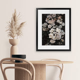 Shop Midnight Garden Art Print-Black, Florals, Hamptons, Portrait, Scandinavian, View All-framed painted poster wall decor artwork