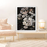 Shop Midnight Garden Art Print-Black, Florals, Hamptons, Portrait, Scandinavian, View All-framed painted poster wall decor artwork