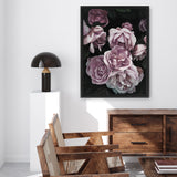 Shop Dusty Pink Roses Canvas Art Print-Florals, Hamptons, Pink, Portrait, Purple, View All-framed wall decor artwork