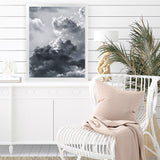 Shop Cloudscape Art Print-Blue, Grey, Portrait, Scandinavian, View All-framed painted poster wall decor artwork