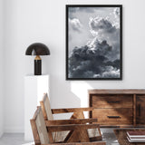 Shop Cloudscape Canvas Art Print-Black, Grey, Portrait, Scandinavian, View All-framed wall decor artwork